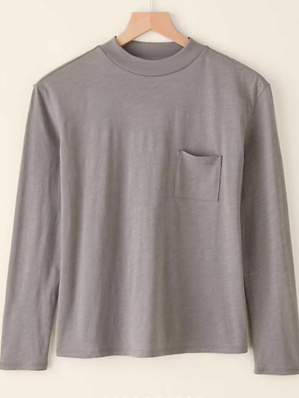 Garnet Hill Weekender Mock-Neck Long-Sleeve Tee | Size M